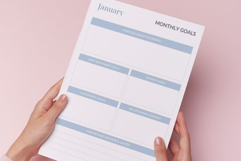 Budgeting becomes a lot easier when you have a goal. A goal tracker graphic or worksheet
