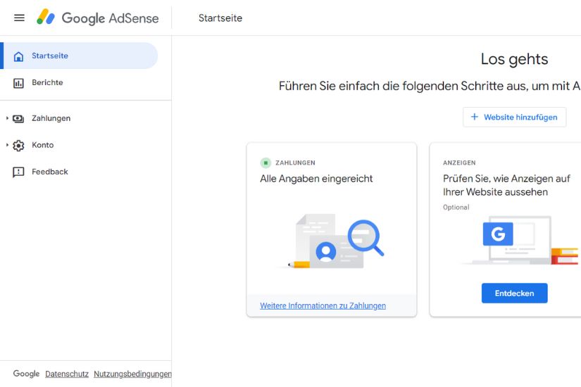 Once you’ve built up some traffic, you can apply for Google AdSense and start displaying ads on your site. A screenshot of an example Google AdSense dashboard.