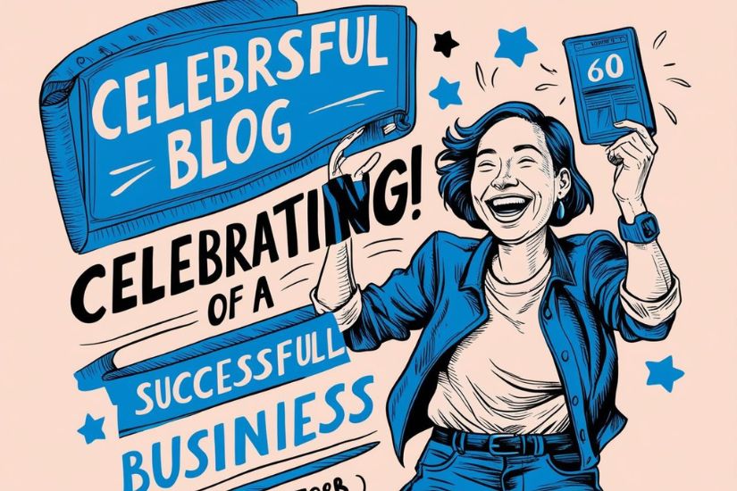 Turning your blog into a business is a journey of growth, learning, and action. Celebration, smiling with successful blog and money