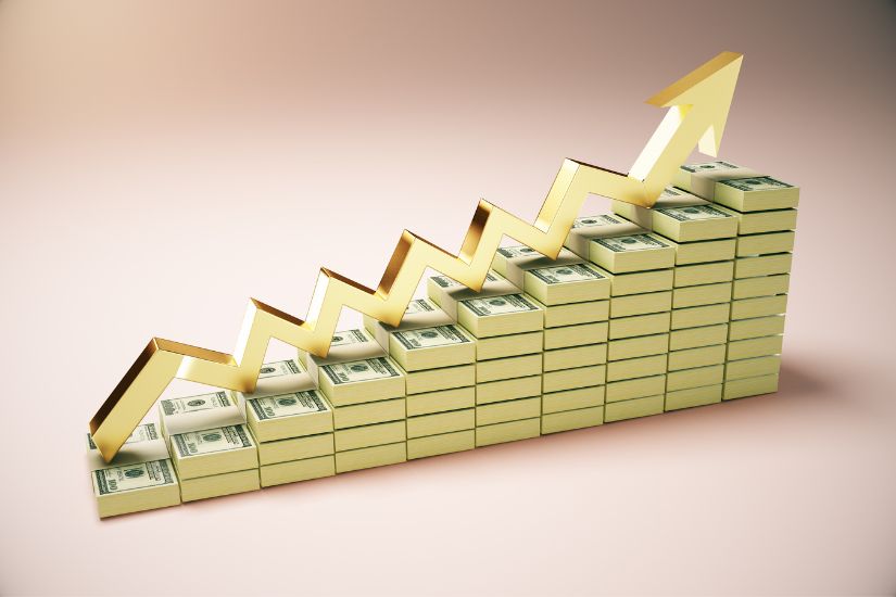 To build long-term wealth, you need an investment account. A simple graph showing upward growth, symbolizing wealth-building.